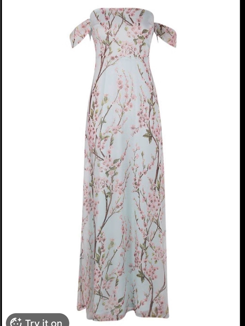 floral off-the-shoulder maxi dress US6 - Picture 2 of 3